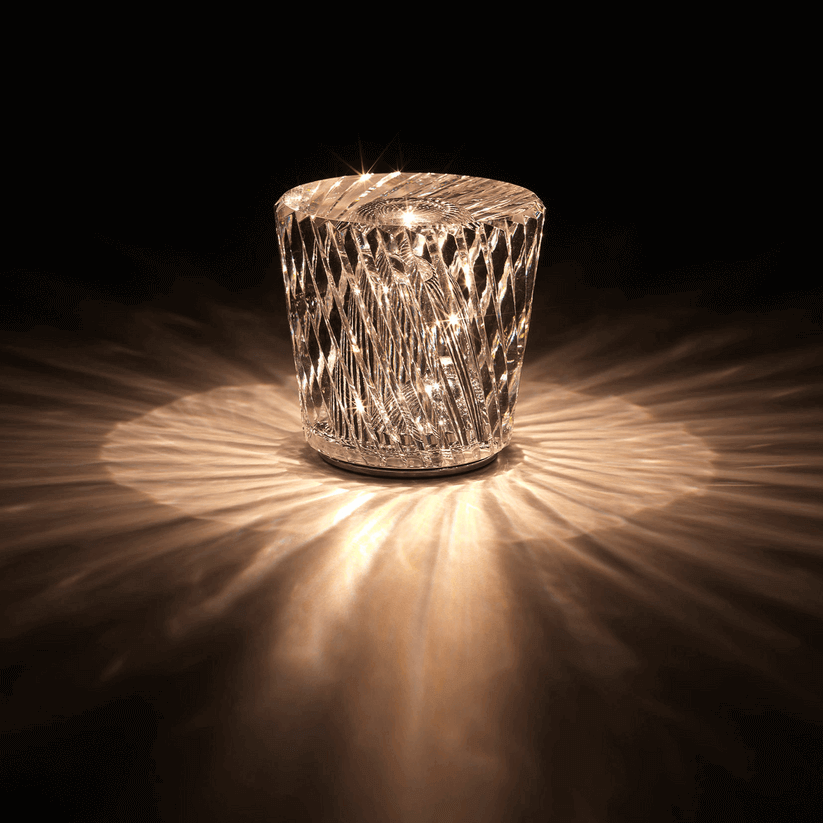 Lampe de bureau en cristal rechargeable - Lampe de table de restaurant