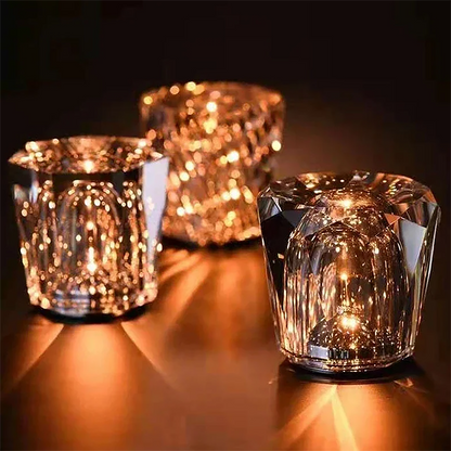 Lampe de bureau en cristal rechargeable - Lampe de table de restaurant