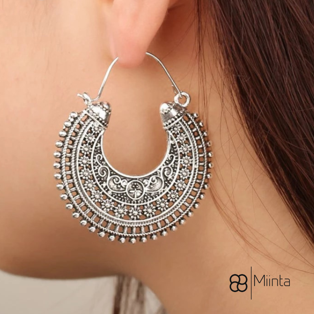 Boucles d'oreilles élégantes en filigrane tibétain en argent véritable de haute qualité !