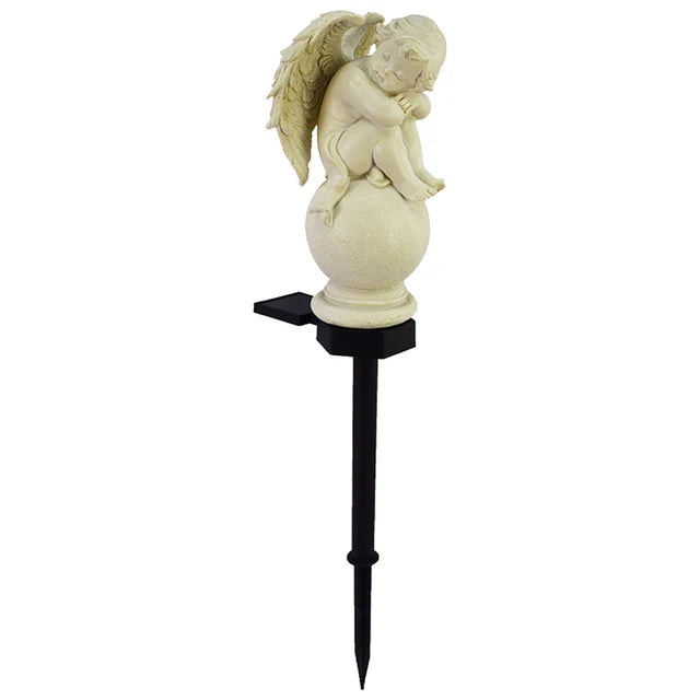 Floroux - Engel en résine lampe solaire