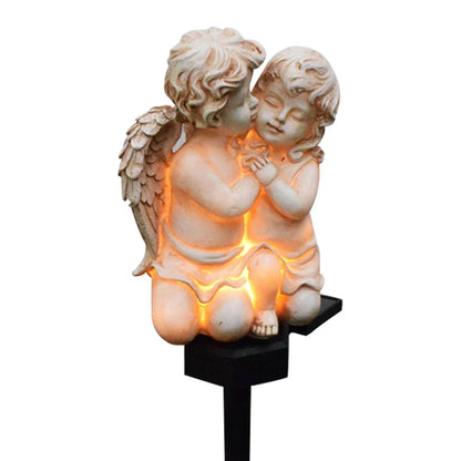 Floroux - Engel en résine lampe solaire