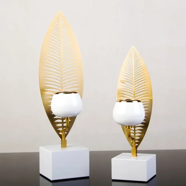 Floroux - Support de bougie en forme de feuille Décoration