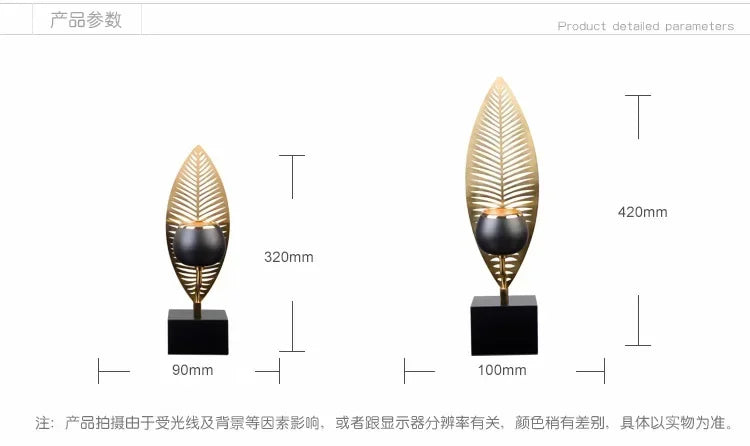 Floroux - Support de bougie en forme de feuille Décoration