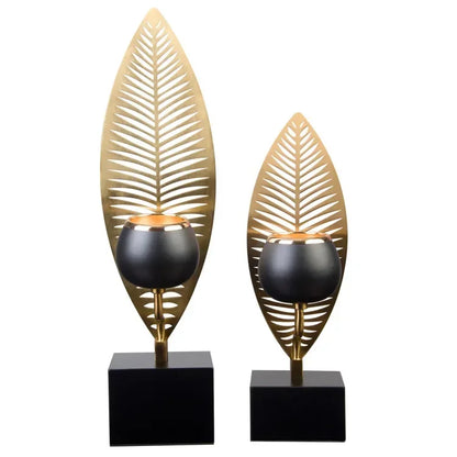 Floroux - Support de bougie en forme de feuille Décoration