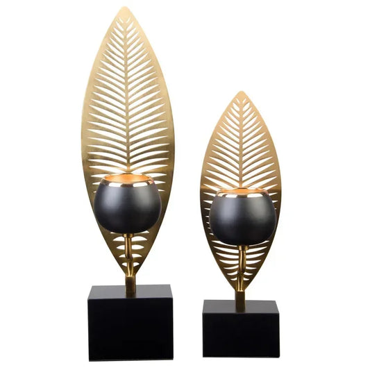 Floroux - Support de bougie en forme de feuille Décoration