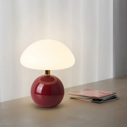 Lampe à champignon en crème française inspirée du rétro | Lampe de table