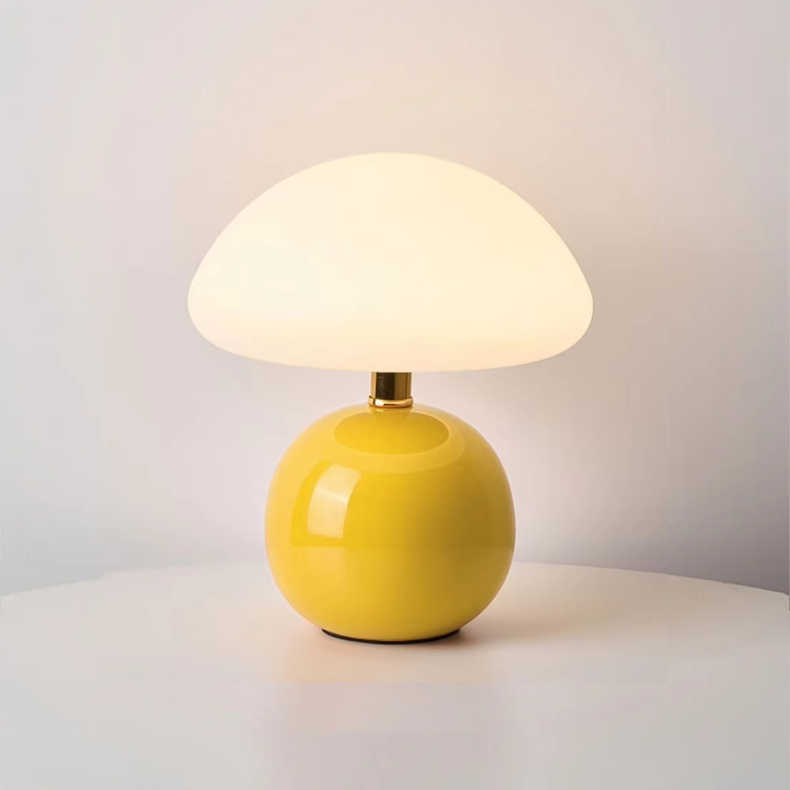 Lampe à champignon en crème française inspirée du rétro | Lampe de table
