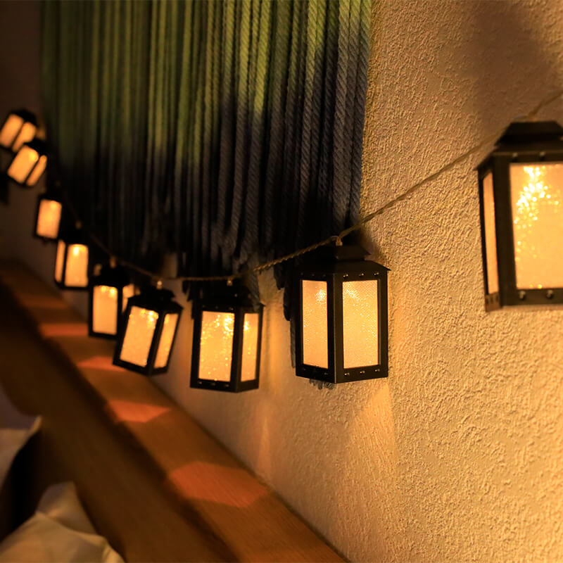 Floroux Guirlande Luminosa Rétro | Design de Lanterne Vintage | Éclairage Atmosphérique pour Intérieur & Extérieur