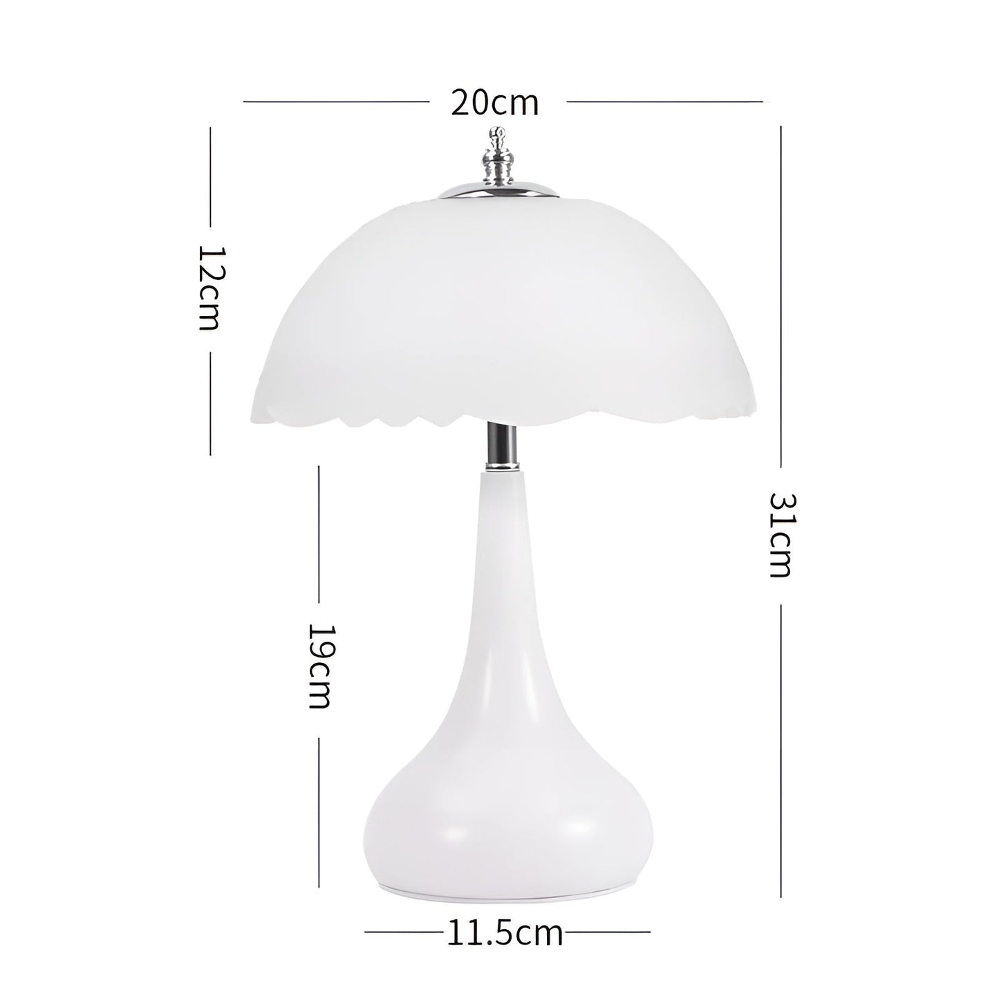 Eleganza Luxe Lampe de Table – Forme de Champignon Intemporelle avec Fonction de Dimming LED dans des Couleurs Douces