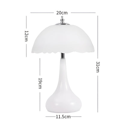 Eleganza Luxe Lampe de Table – Forme de Champignon Intemporelle avec Fonction de Dimming LED dans des Couleurs Douces