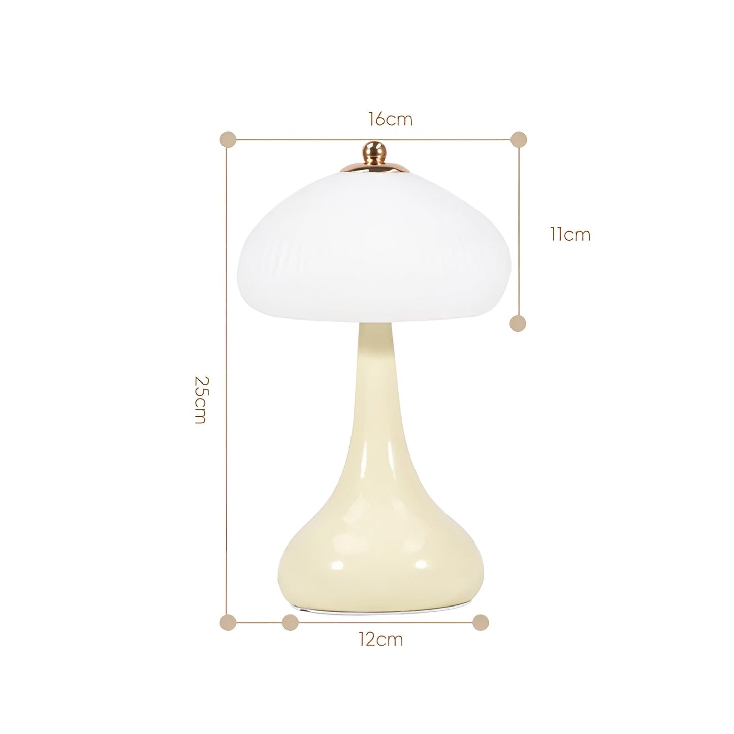 Eleganza Luxe Lampe de Table – Forme de Champignon Intemporelle avec Fonction de Dimming LED dans des Couleurs Douces