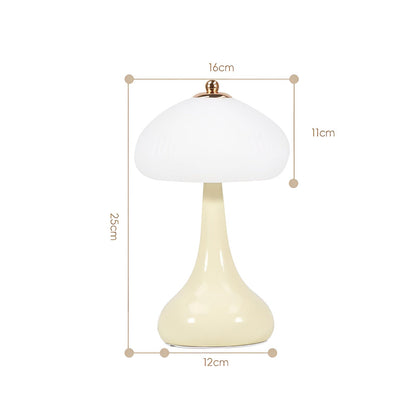 Eleganza Luxe Lampe de Table – Forme de Champignon Intemporelle avec Fonction de Dimming LED dans des Couleurs Douces