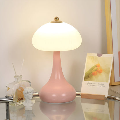 Eleganza Luxe Lampe de Table – Forme de Champignon Intemporelle avec Fonction de Dimming LED dans des Couleurs Douces