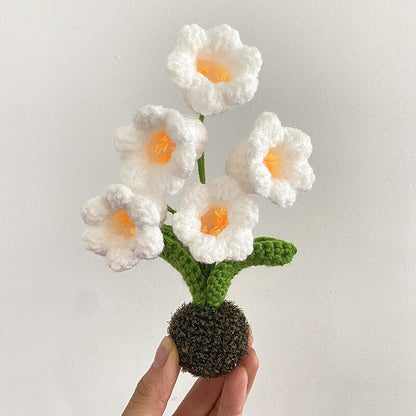 Décor de pot de fleurs au crochet fait main