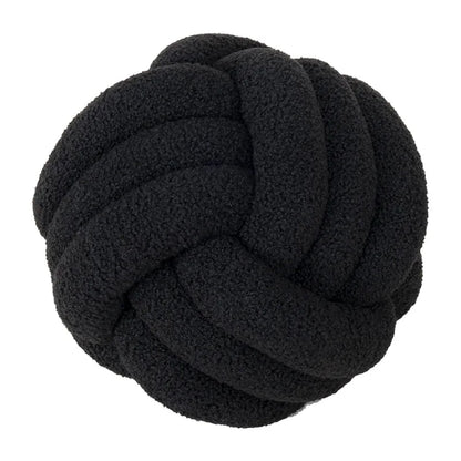 Coussin décoratif - Douillet - Boule nouée à la main - Peau de mouton