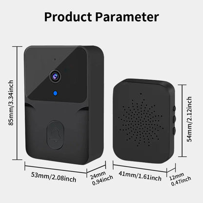 Belle caméra de porte vidéo sans fil Tuya HD - Détection de mouvement PIR WiFi et alarme contrôlée via les applications SmartLife Google Alexa