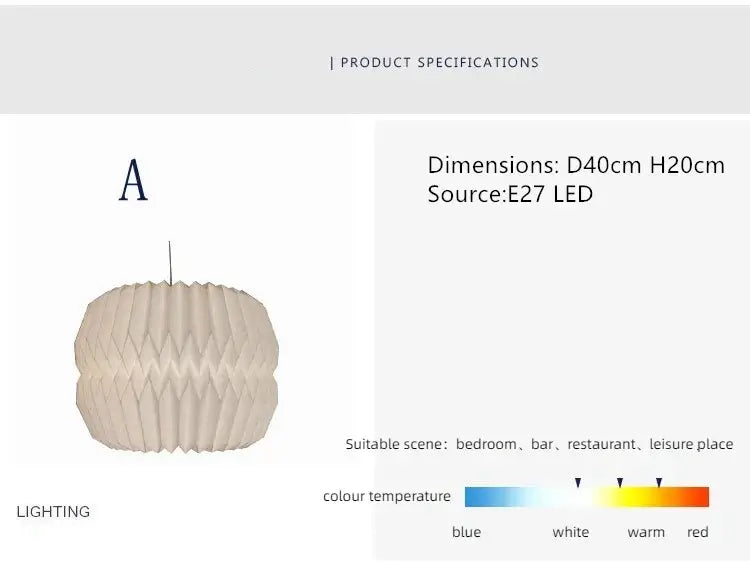 Élégante lanterne en papier inspirée par l'origami