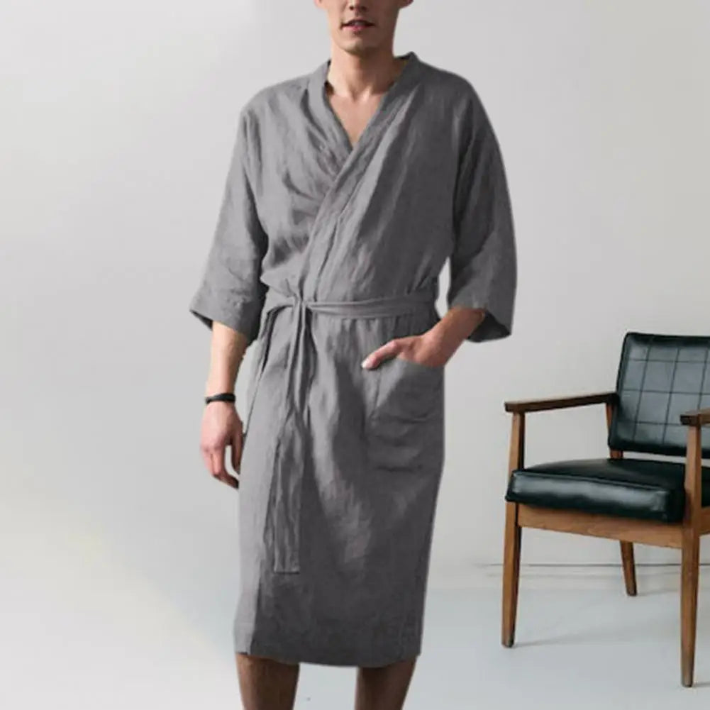 ConfortLuxe - Robe de chambre en coton pour hommes