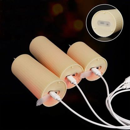 LumièresChaleureuses - Bougies Pilier LED Étanches avec Télécommande