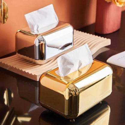 Amandi Porte-mouchoirs de luxe en or et argent – Organisateur élégant et durable pour espaces contemporains
