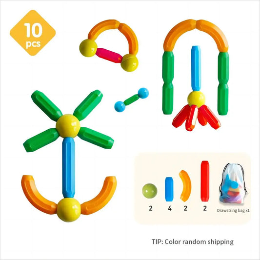 Ensemble de Blocs de Construction Magnétiques - Jouet Éducatif pour Enfants avec Bâtons et Boules Magnétiques pour un Jeu Créatif, Cadeau Idéal pour Garçons et Filles