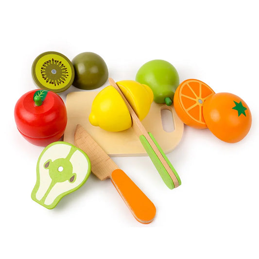 Ensemble de jeu de cuisine en bois - jouet Montessori de coupe de fruits et légumes pour enfants