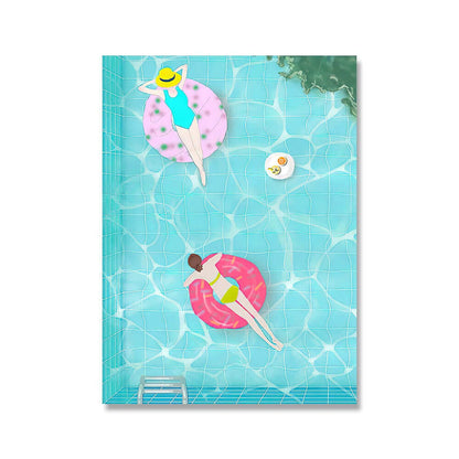 Affiche en toile PoP Art de piscine bleue