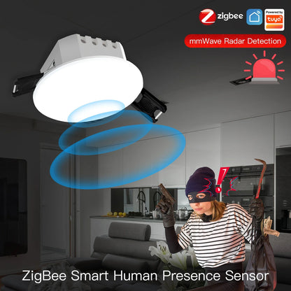 Détecteur de présence humaine intelligent Tuya Zigbee - Contrôle de détection photométrique WiFi via les applications SmartLife Google Alexa