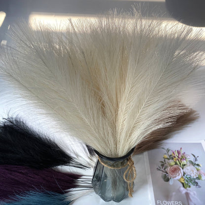 20Pcs Bohémien Fluffy Herbe de Pampas Artificielle Colorée
