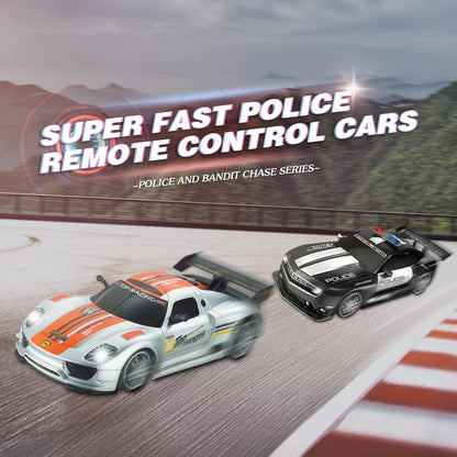 Voiture RC de police à l'échelle avec lumières LED - Véhicule télécommandé rapide 2,4 GHz pour enfants
