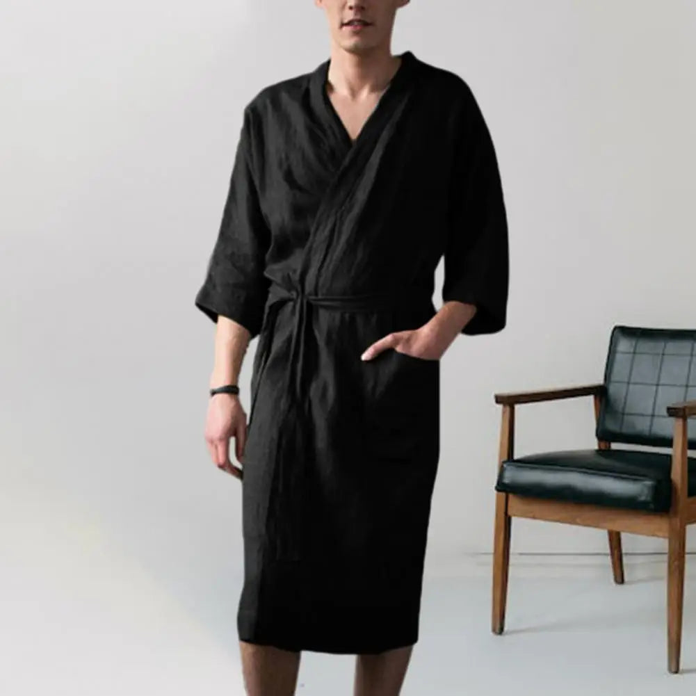 ConfortLuxe - Robe de chambre en coton pour hommes