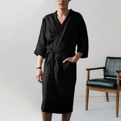 ConfortLuxe - Robe de chambre en coton pour hommes