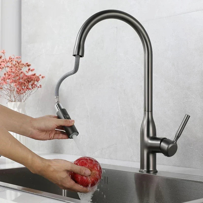 AquaStream Luxe – Robinet de cuisine réglable avec douchette