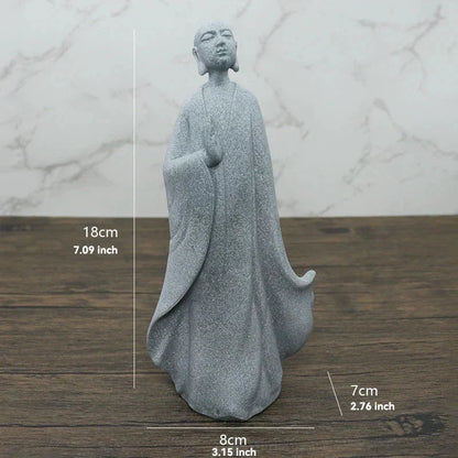 Floroux Ensemble de figurines Bouddha | Statues de moines méditatifs | Décoration de jardin Zen | Décoration de pleine conscience & Feng Shui pour la maison