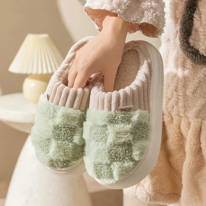 Dreamy Feet Chaussons - Pantoufles en Coton Carreaux Tendance pour un Confort Optimal