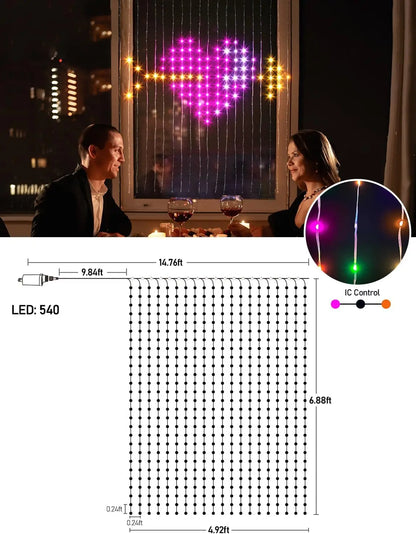 Lumières de Noël à LED intelligentes - Lumières féeriques programmables pour chambre, mariage et décoration de vacances avec synchronisation musicale et télécommande