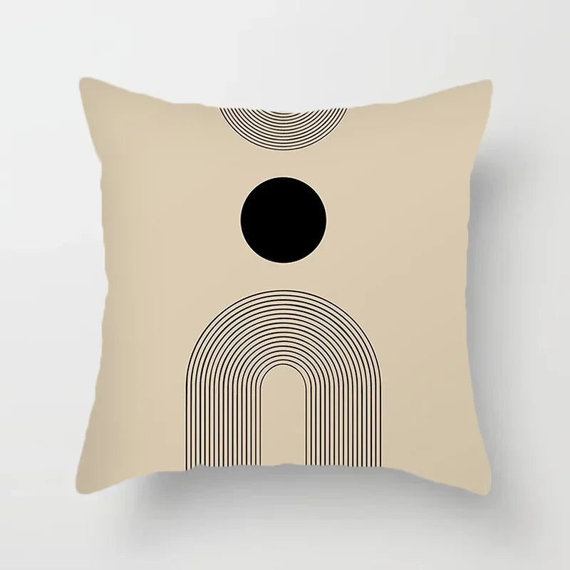 Aurum Housse de coussin - Housse de coussin moderne noir et blanc avec impression artistique abstraite