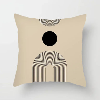 Aurum Housse de coussin - Housse de coussin moderne noir et blanc avec impression artistique abstraite