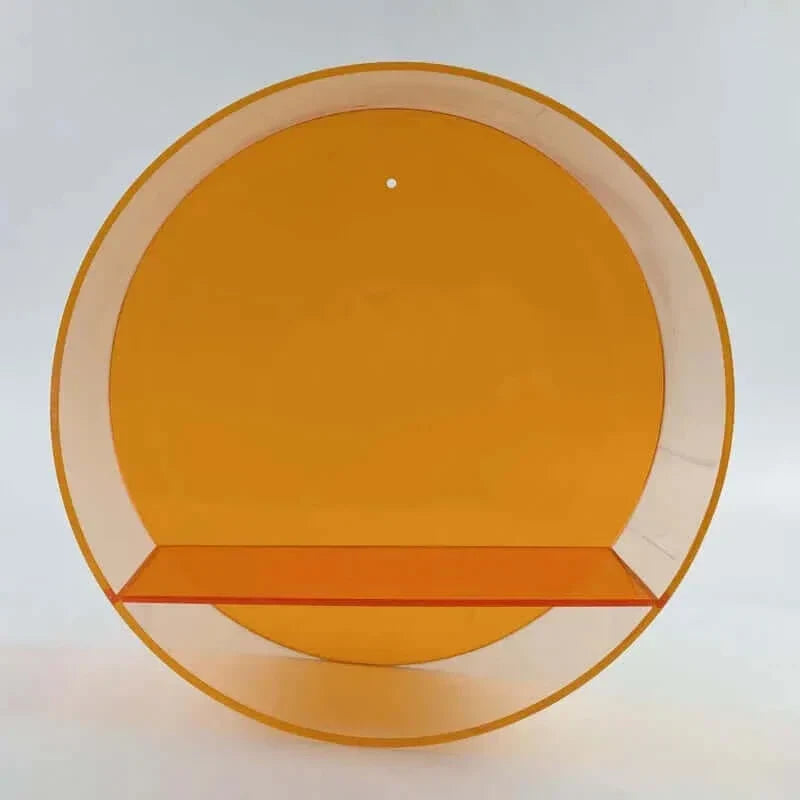 Étagère d'affichage murale ronde en acrylique des années 80