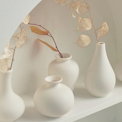 Ensemble de 5 vases blancs - Pure collection de céramique et porcelaine faite à la main