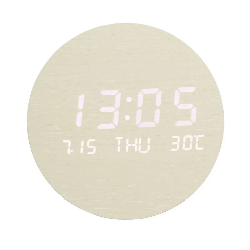 BoisTempo – Horloge de Bureau en Bois avec Alarme et Affichage LED