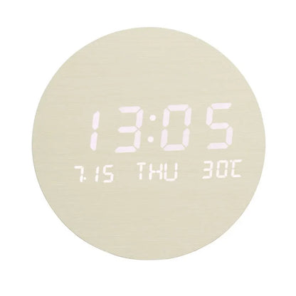 BoisTempo – Horloge de Bureau en Bois avec Alarme et Affichage LED