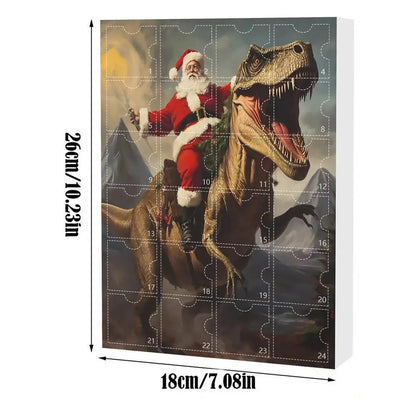 Calendrier de l'Avent Dinosaure - Compte à rebours de Noël de 24 jours, Décor de vacances amusant pour les enfants et les familles