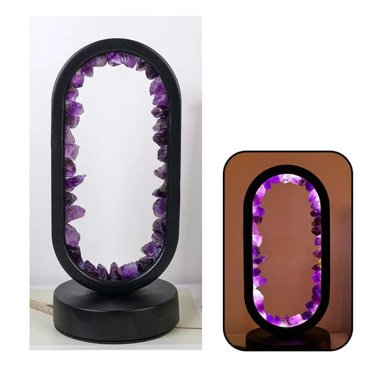 AuraViolette – Éclairage en Cristal Naturel pour Ambiance Relaxante