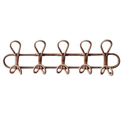 Organisateur mural en rotin naturel pour enfants - 3 et 5 crochets
