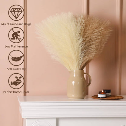 20Pcs Bohémien Fluffy Herbe de Pampas Artificielle Colorée
