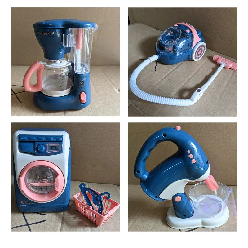 Jeu de rôle de cuisine - Aspirateur électrique, Presse-agrumes, Machine à laver et Jouets balayeurs à eau pour enfants