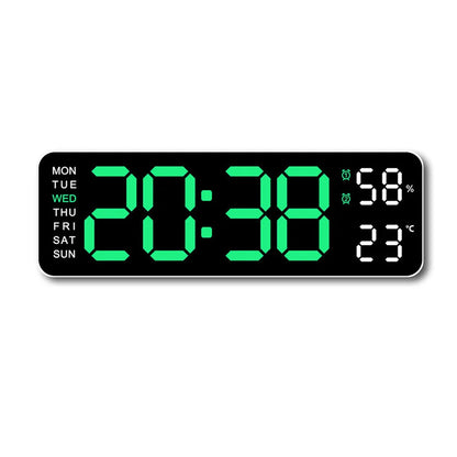 TimeGlow Horloge - Réveil Numérique Mince avec Température et Calendrier
