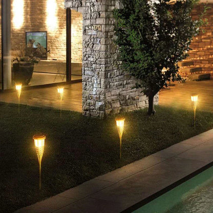 Floroux Torche Solaire Set de 5 | Lumières de jardin LED effet flamme | Fonctionnant à l'énergie solaire | Lumière décorative pour l'extérieur
