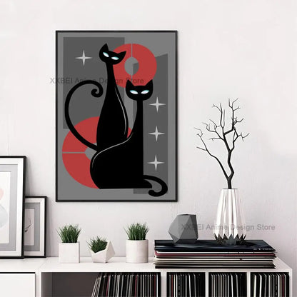 Affiche en toile premium Space-Age Atomic Cat